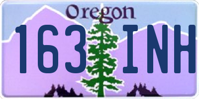 OR license plate 163INH