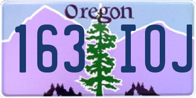 OR license plate 163IOJ