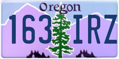OR license plate 163IRZ