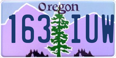 OR license plate 163IUW