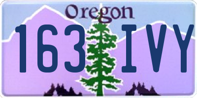 OR license plate 163IVY