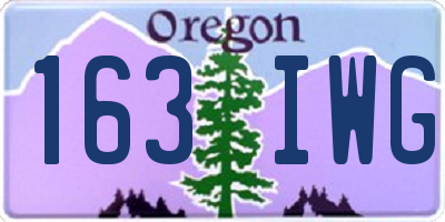 OR license plate 163IWG