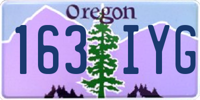 OR license plate 163IYG
