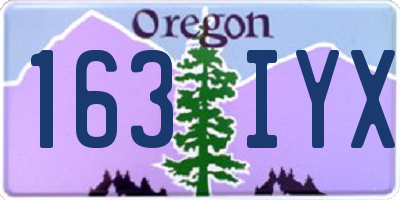 OR license plate 163IYX