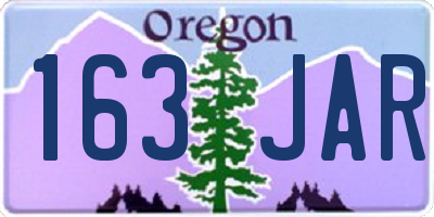 OR license plate 163JAR