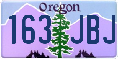 OR license plate 163JBJ