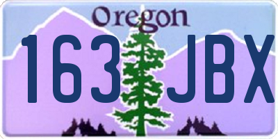OR license plate 163JBX