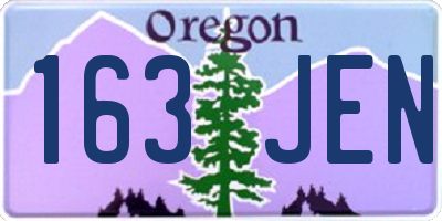 OR license plate 163JEN