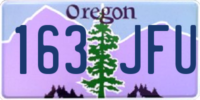 OR license plate 163JFU