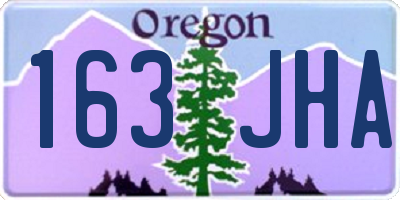 OR license plate 163JHA