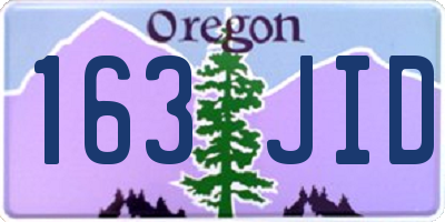 OR license plate 163JID