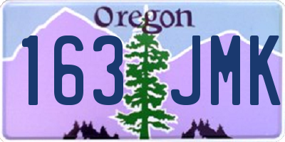 OR license plate 163JMK