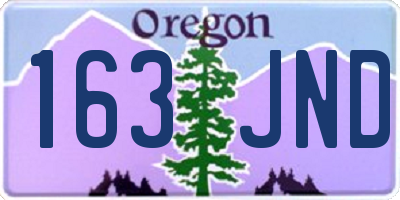 OR license plate 163JND