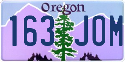 OR license plate 163JOM