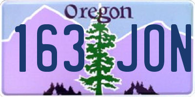 OR license plate 163JON