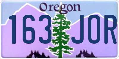 OR license plate 163JOR