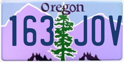 OR license plate 163JOV