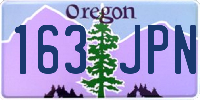 OR license plate 163JPN