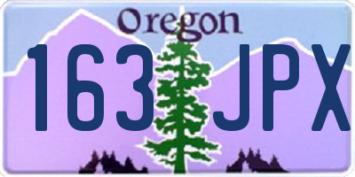 OR license plate 163JPX