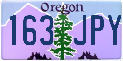 OR license plate 163JPY