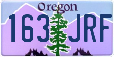 OR license plate 163JRF