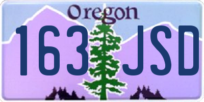 OR license plate 163JSD