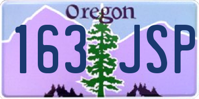 OR license plate 163JSP