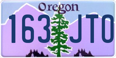 OR license plate 163JTO
