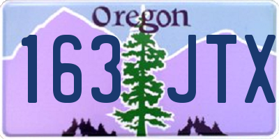 OR license plate 163JTX