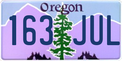 OR license plate 163JUL