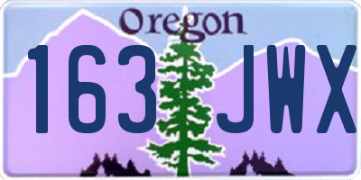 OR license plate 163JWX