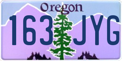 OR license plate 163JYG