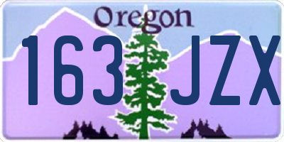 OR license plate 163JZX