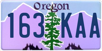 OR license plate 163KAA