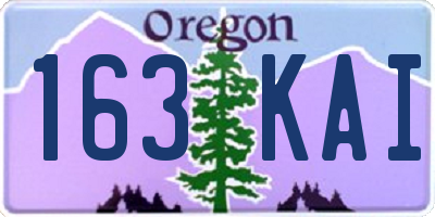 OR license plate 163KAI