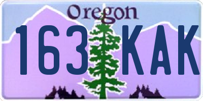 OR license plate 163KAK