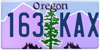 OR license plate 163KAX