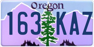 OR license plate 163KAZ