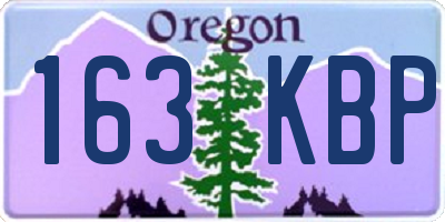 OR license plate 163KBP