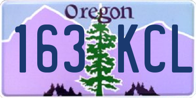 OR license plate 163KCL