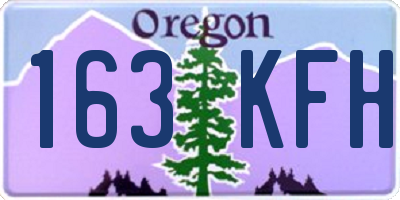 OR license plate 163KFH