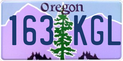 OR license plate 163KGL