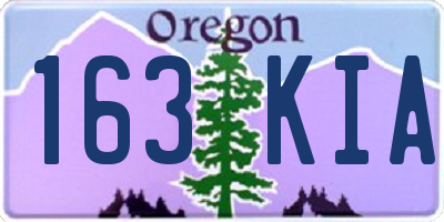 OR license plate 163KIA