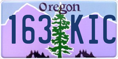 OR license plate 163KIC