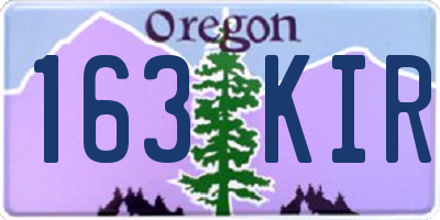 OR license plate 163KIR