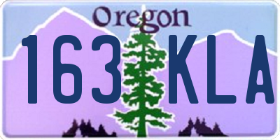 OR license plate 163KLA