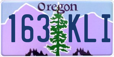 OR license plate 163KLI