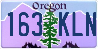 OR license plate 163KLN