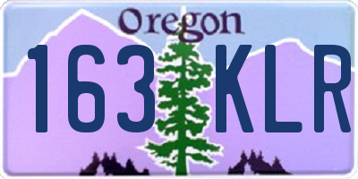 OR license plate 163KLR