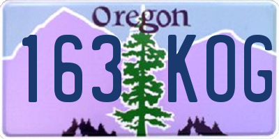 OR license plate 163KOG